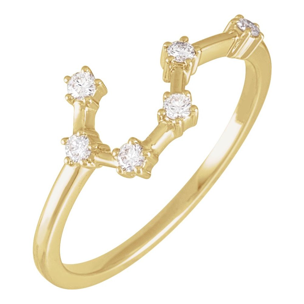 14K Yellow Gold 1/6 CTW Natural Diamond Taurus Constellation Ring