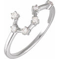 14K White Gold Natural Diamond Zodiac Constellation Ring (Style 688892)
