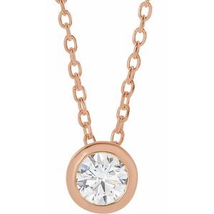 1/4 Ct Natural Diamond Solitaire Bezel-Set Necklace (Style 88111)