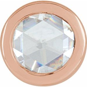 1/8 Ct Rose-Cut Natural Diamond Bezel-Set Solitaire Pendant Slide (Style 88053)