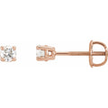 Round 4-Prong Stud Earrings