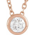 3/4 Ct Natural Diamond Solitaire Bezel-Set Necklace (Style 88111)