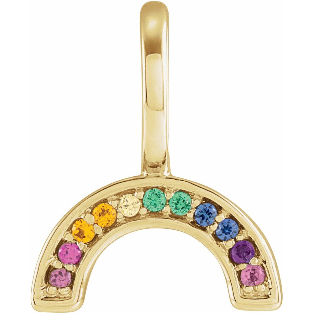 Jubilee 14K Yellow Gold Natural Multi Gemstone Rainbow Charmpendant