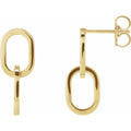 14K Yellow Gold Interlocking Oval Earrings