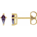 14K Yellow Gold Lab-Grown Alexandrite Earrings