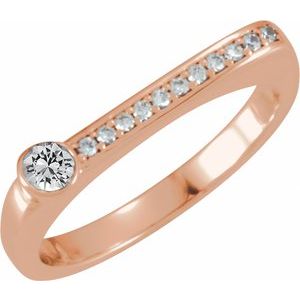 Natural White Sapphire And .08 CTW Natural Diamond Stackable Family Ring (Style 71524)
