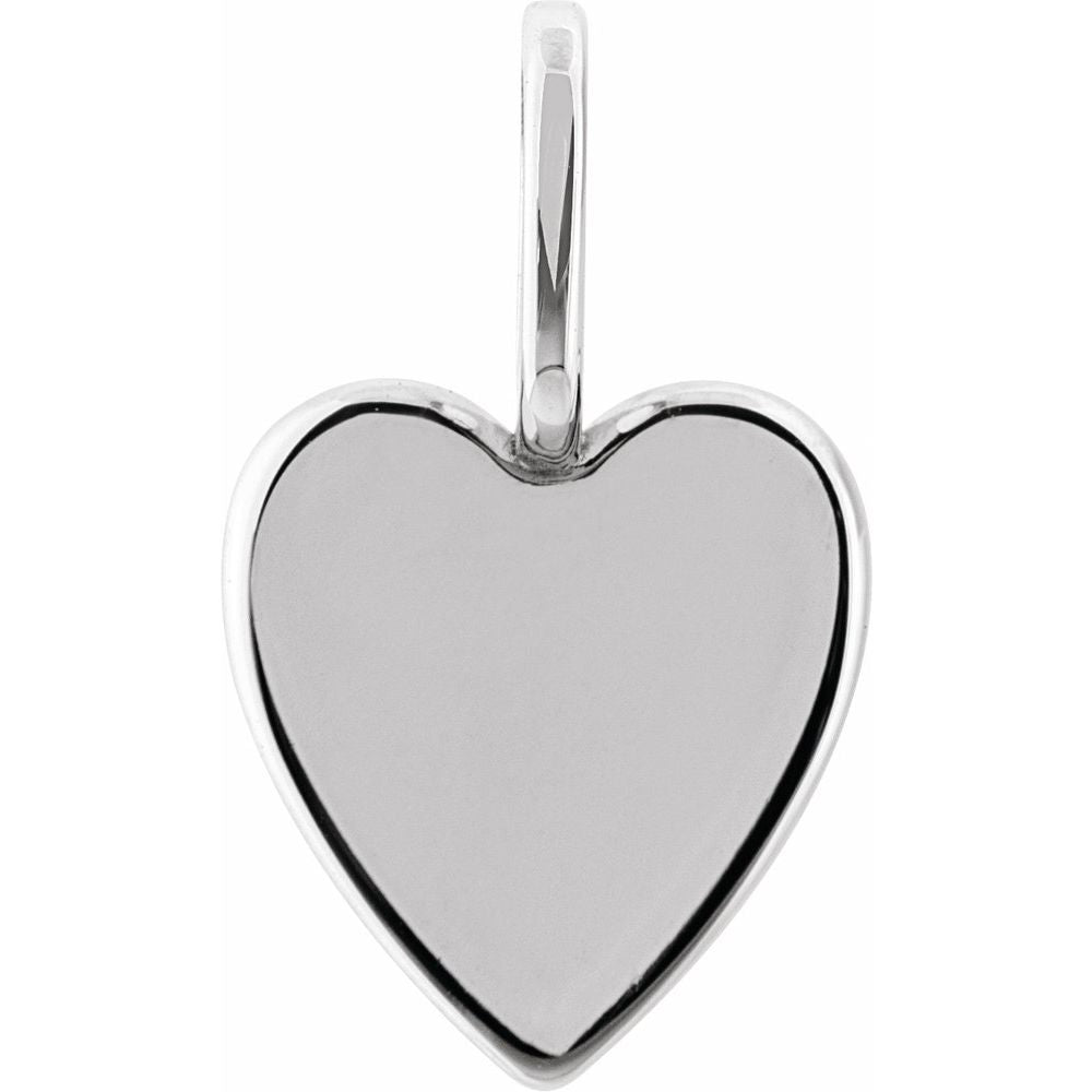 Jubilee Sterling Silver Engravable Heart Charmpendant