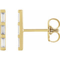 14K Yellow Gold 1/8 CTW Natural Diamond Bar Earrings