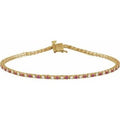 Natural Ruby And 5/8 Ctw Diamond Line Bracelet (Style BRC899)