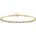 Natural Blue Sapphire And 5/8 Ctw Diamond Bracelet (Style BRC899)