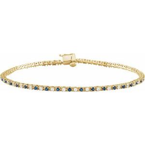 Natural Blue Sapphire And 5/8 Ctw Diamond Bracelet (Style BRC899)
