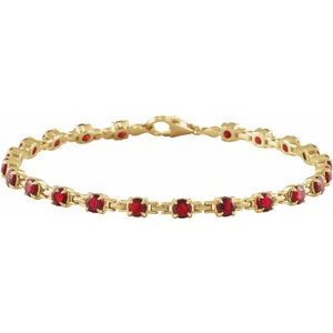 Natural Mozambique Garnet Line Bracelet (Style BRC901)