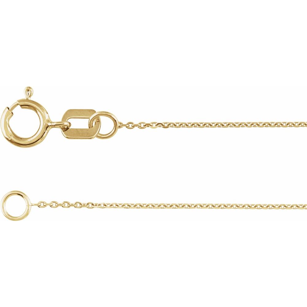 14K Yellow .65 mm Diamond-Cut Cable 18" Chain