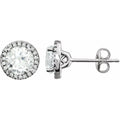 Round 4-Prong Halo-Style Birthstone Earrings