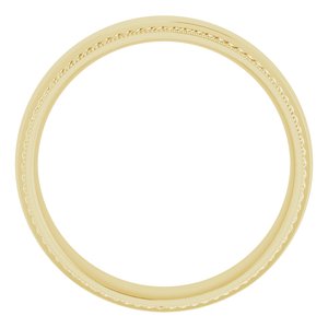 14K Gold Milgrain and Rope Comfort-Fit Wedding Band