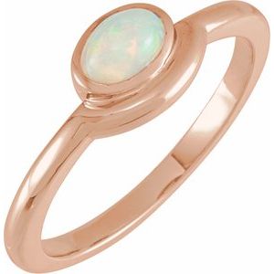 Natural Ethiopian Opal Cabochon Ring (Style 72123)