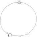 14K White Gold 1/10 CTW Natural Diamond Initial A 6-7" Bracelet