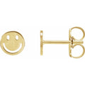 14K Yellow Gold 6 mm Smiley Face Stud Earrings
