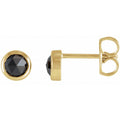 Round Bezel-Set Rose-Cut Stud Earrings