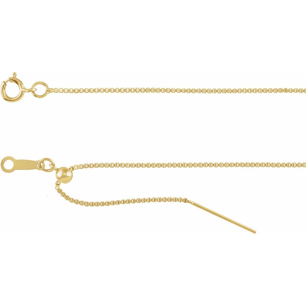 14K Yellow 1 mm Adjustable Threader Box 16-22" Chain