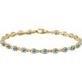 Natural Sky Blue Topaz Line Bracelet (Style BRC901)