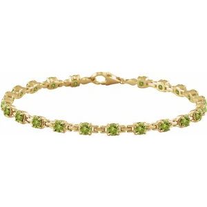 Natural Peridot Line Bracelet (Style BRC901)