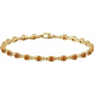 Natural Citrine Line Bracelet (Style BRC901)