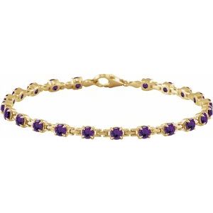 Natural Amethyst Line Bracelet (Style BRC901)