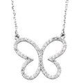 1/5 Ctw Natural Diamond Butterfly Necklace (Style 66437)