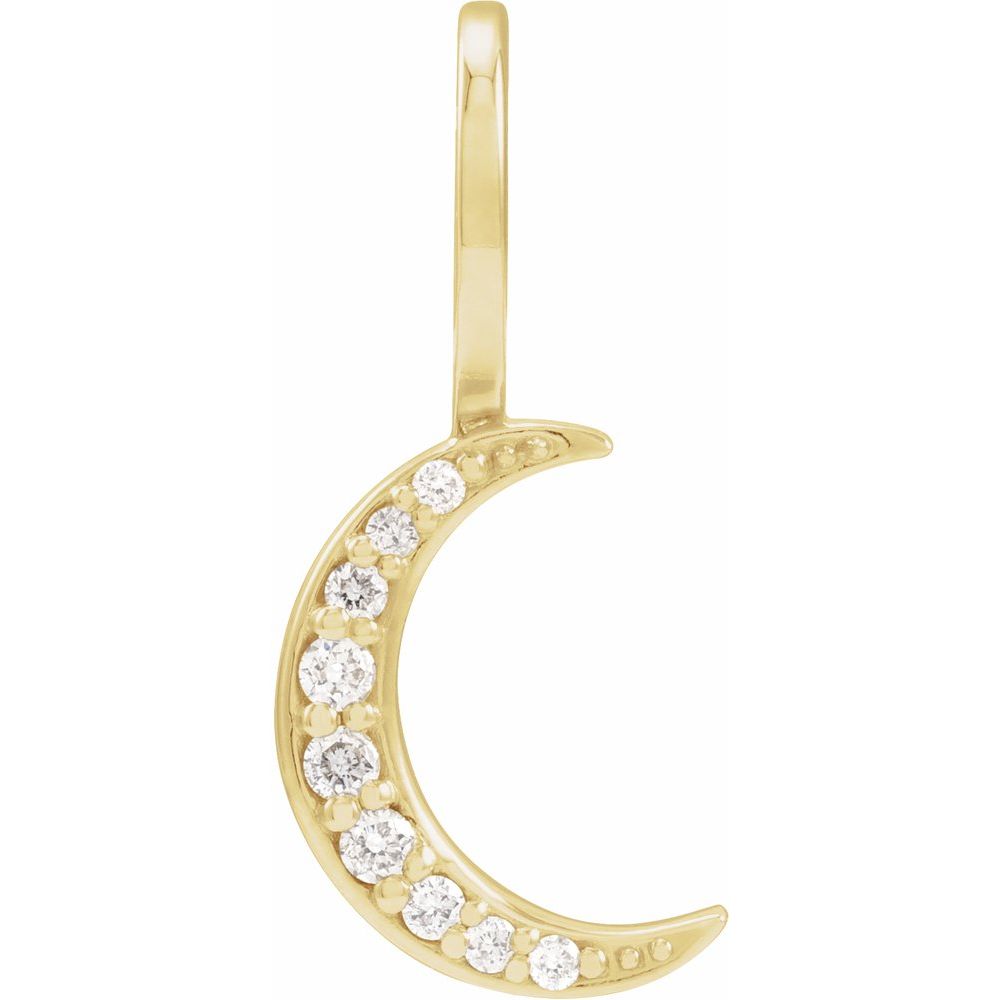14K Yellow Gold .07 CTW Natural Diamond Crescent Moon Charm/Pendant