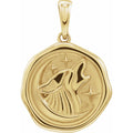 Believer 14K Yellow Gold Symbolic Wolf Animal Pendant