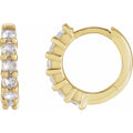 14K Yellow Gold 1/5 CTW Rose-Cut Natural Diamond Hinged 12.2 mm Hoop Earrings