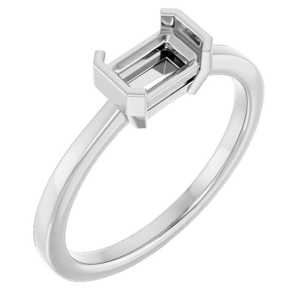 Half-Bezel Solitaire Ring