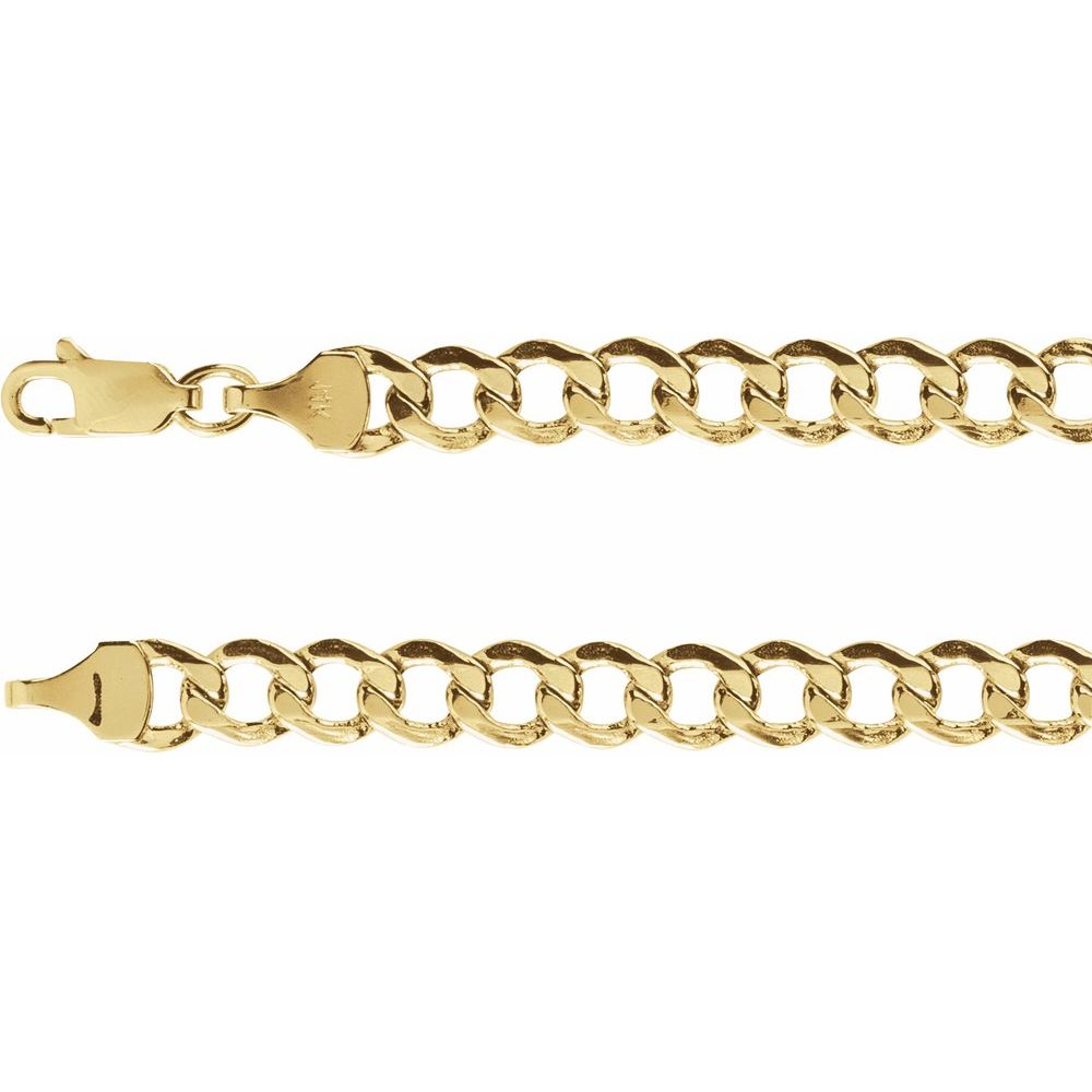 14K Yellow 5.3 mm Hollow Curb 16" Chain