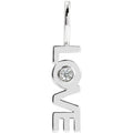 14K White Gold .03 CT Natural Diamond Love Charm/Pendant