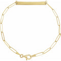 14K Yellow Engravable Bar 7" Bracelet