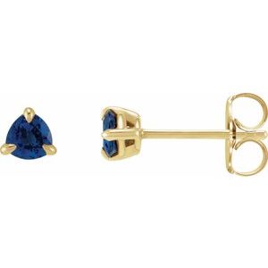 Natural Blue Sapphire Claw-Prong Solitaire Earrings (Style 88321)