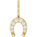 Jubilee 14K Yellow Gold 18 Ctw Natural Diamond Horseshoe Charmpendant
