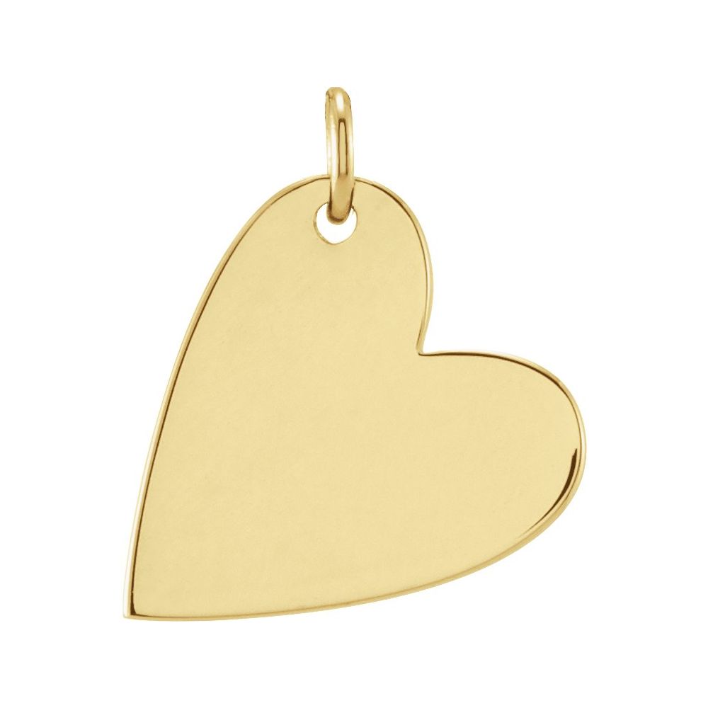 Jubilee 14K Yellow Gold Engravable Sideways Heart Pendant