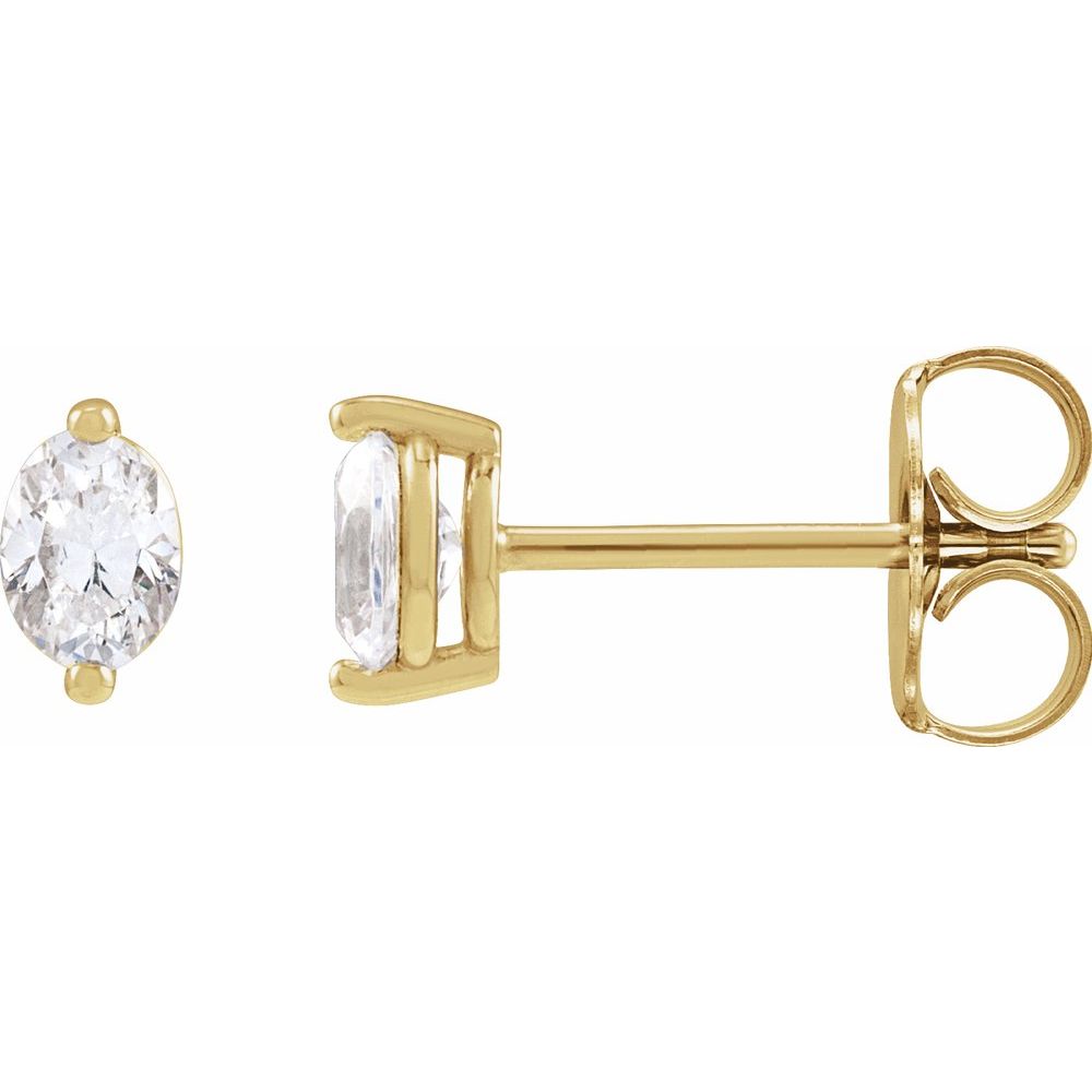 Oval 2-Prong Stud Earrings