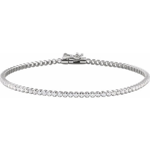 14K White 1 5/8 CTW Lab-Grown Diamond Lightweight Line 7" Bracelet