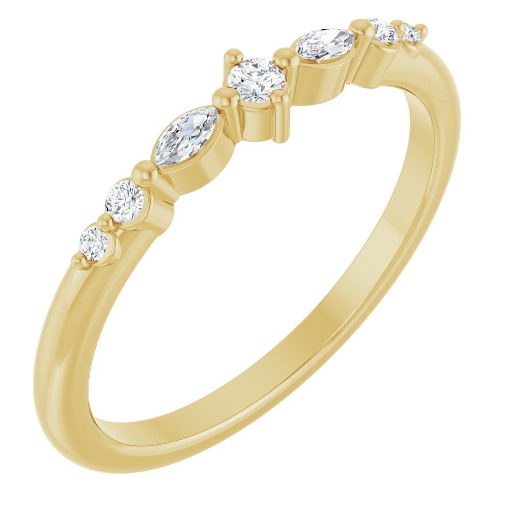 Impress 14K Yellow Gold 18 Ctw Natural Diamond Stackable Ring