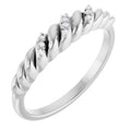 14K White Gold 0.04 CTW Natural Diamond Dome Ring (Style 126508)