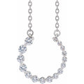 14K White Gold 3/8 CTW Lab-Grown Diamond Graduated Circle 16-18" Necklace