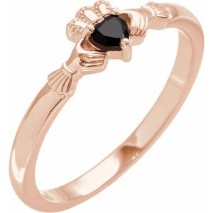 Natural Onyx Claddagh Ring (Style R50022)
