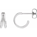 14K White Gold 13 mm Hoop Earring