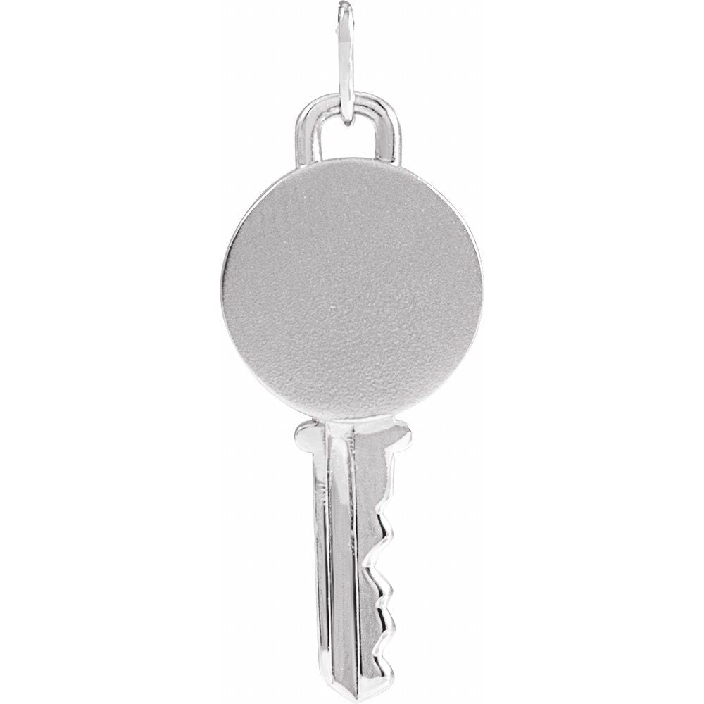 Jubilee Platinum Engravable Key Pendant