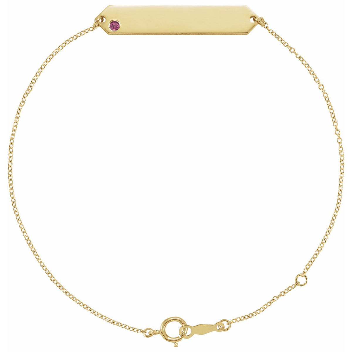 Natural Pink Tourmaline Geometric Bracelet (Style BRC769)