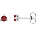 Natural Ruby Claw-Prong Solitaire Earrings (Style 88321)