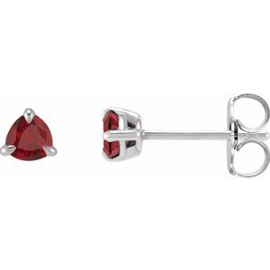 Natural Ruby Claw-Prong Solitaire Earrings (Style 88321)